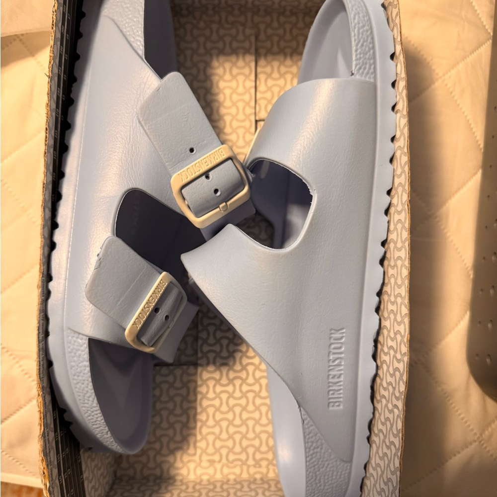 Birkenstock Women's Light Blue Sandals NARROW.  Size 41